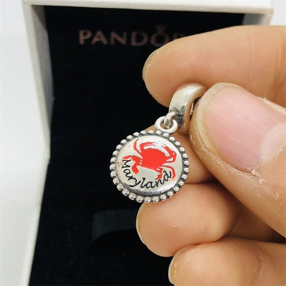 ✨🔥Pandora Maryland Crab Dangle Charm, Mixed Enamel Dangle Charm - Picture 2 of 6